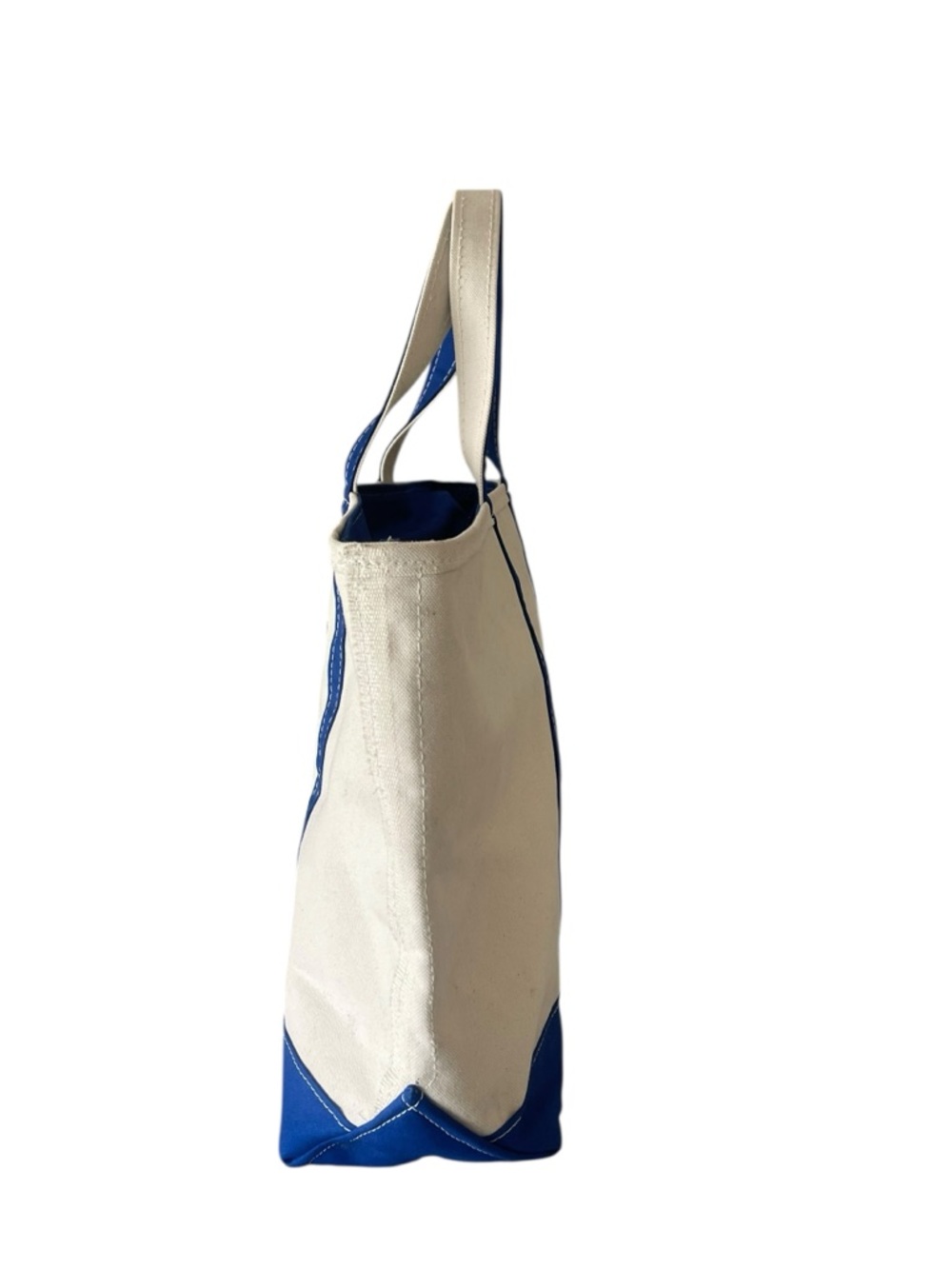 LL Bean Boat and Tote Canvas Big Large Bag Blue Straps Crinkled - Picture 2 of 6